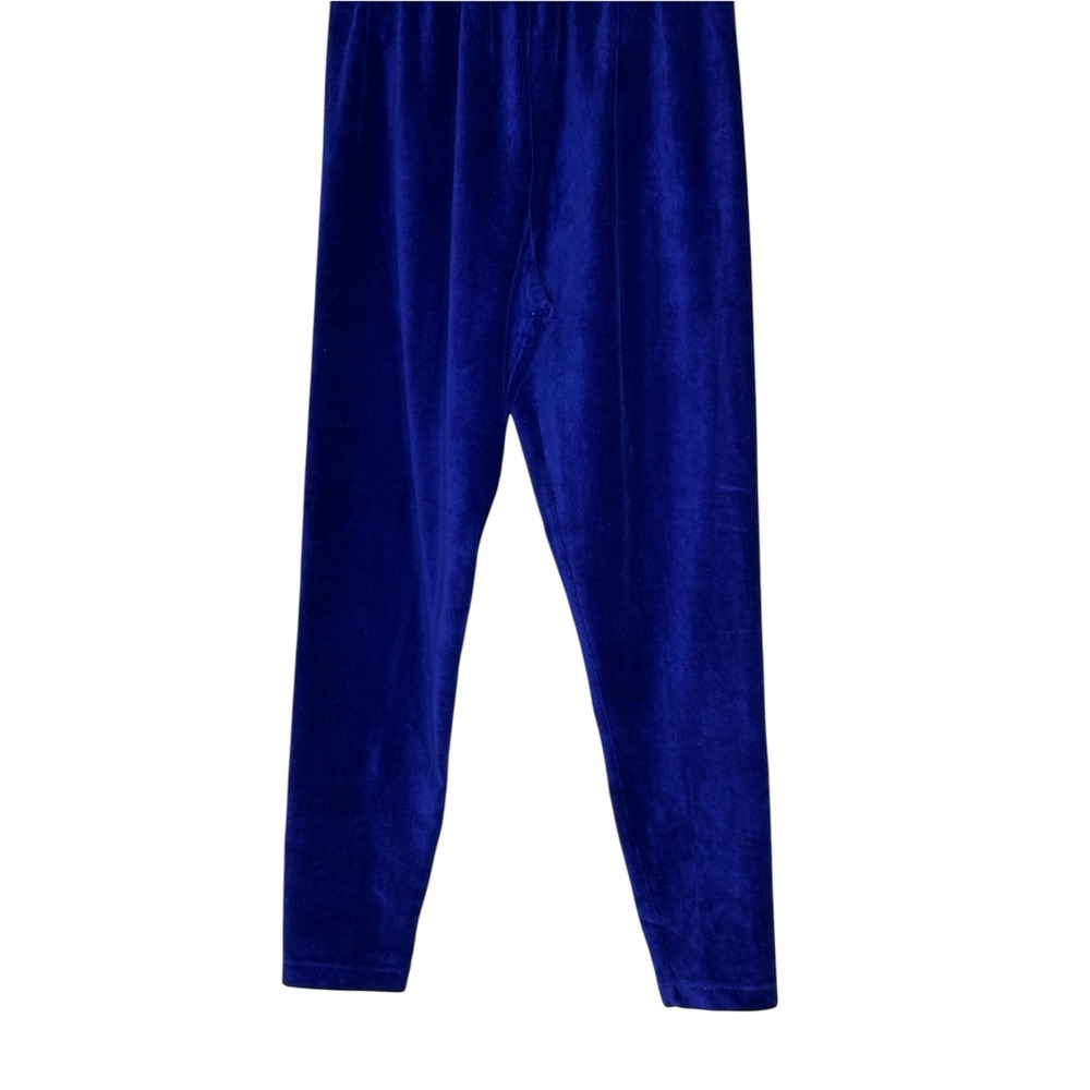 Jones New York Sport Velvet Pants Women Large Blue Elastic Waist Slim Velour‎ L - Picture 3 of 11